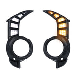 2pcs Switchback w/Turn Signal LED Flowing Front Fog Light Lamps with Bezel Cover Compatible With Toyota 4Runner 2014-2021, White/Amber