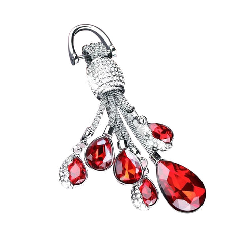 Blue / Pink / Red Universal Fit Car Key Chain Ring, Water-drop Shining Crystal Jewelry Keychain Bling Diamond Key Holder Ring, Cute Decoration Accessories