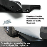 JDM Universal Rear Bumper Canard Diffuser Splitter Valence Spoiler Fin Lip Trim, Glossy Black with Adjustable 6"-9" Support Rod -Gold