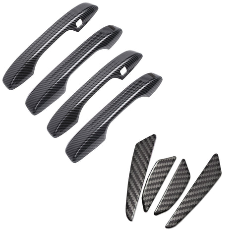 Carbon Fiber Style Door Handle+Door Edge Protect Trim For Honda Civic 11th 2022+