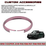 Pink Aluminum Remote Control Key Ring Rim Surrounding For Mini Cooper JCW R55 R56