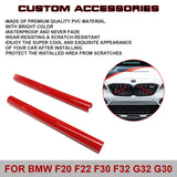 Front Grille Insert Trims Stripes, Front Center Kidney Grilles Trim Compatible with BMW 1 2 3 4 5 6 7 Series F20 F22 F30 F32 G30 G32 G11 (Red)