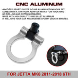 Silver CNC Aluminum Sporty Racing Style Tow Hook For Volkswagen VW Jetta 2015-18