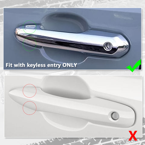 Side Door Handle Cover Trim w/ Keyless Hole Compatible with Toyota Rav4 2019-2024  Highlander 2020-2023, Gloss Black (4pcs)