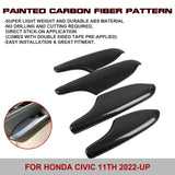 For Honda Civic 2022 Carbon Fiber Texture Interior Door Armrest Panel Trim Cover