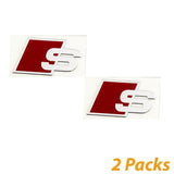2 x Audi S-line Logo Badge Car Remote Key Fob Decal Steering Wheel Sticker for Audi A3 A4 A6 Q5 Q7 A7 A5 RS