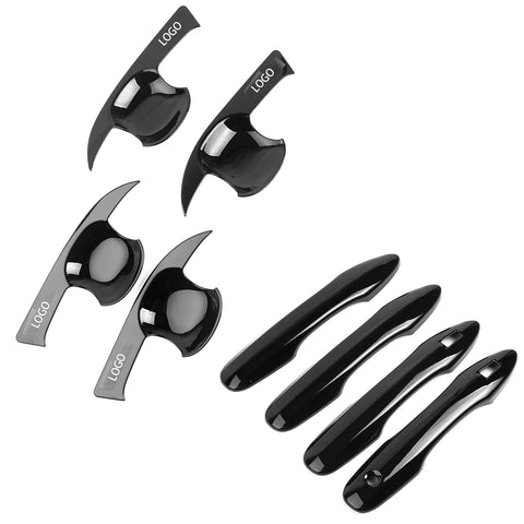 Glossy Black W/Smart Key Hole Door Handle + Bowl Trim For Toyota Corolla 2020-24