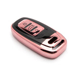 Blue / Red / Rose Gold Soft TPU Front + ABS Shell Back Full Sealed Key Fob Case Protector for Audi R8 Q5 Q7 S3 S4 S5 S6 S7 S8 SQ5 RS5 RS7 A4 A5 A6 A7 A8 3-button Key