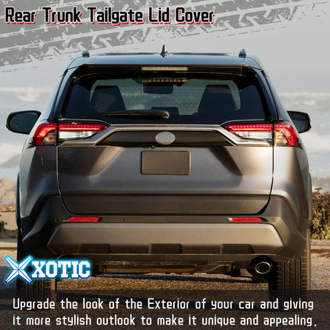 Glossy Black Rear Door Trunk Gate Lid Cover Combo Kit For Toyota RAV4 2019-2024