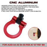 Set Anodized Alloy Red Track Racing Style Tow Hook For Audi A4/S4 B8 2008-2019