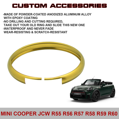 Gold Aluminum Remote Control Key Ring Rim Surrounding For Mini Cooper JCW R55 R56