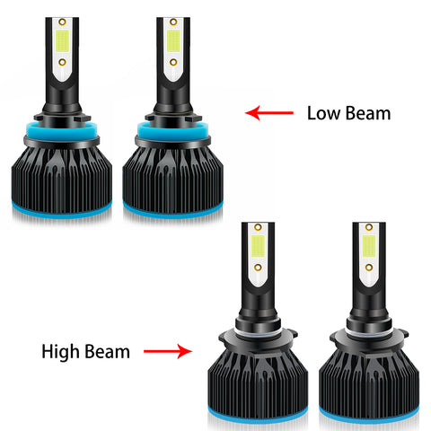 4pcs for Dodge Ram 1500 2500 3500 2011-2019 LED Headlight High Low Beam Package Kit Ice Blue