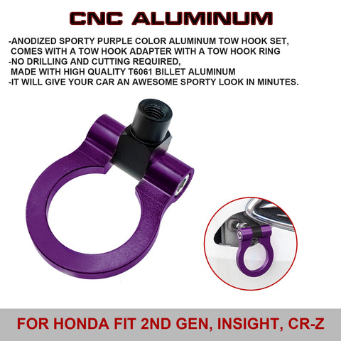 Front Bumper Purple JDM Track Racing Style Tow Hook For Honda Fit Insight CRZ