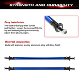 2pc Adjustable 7.87'' Front Bumper Lip Splitter Diffuser Strut Rod Tie Bars Compatible with Most Vehicles [Blue]