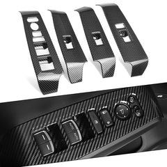 4x Carbon Fiber Pattern Window Switch Cover Trim For Honda Civic 11th Gen 2022