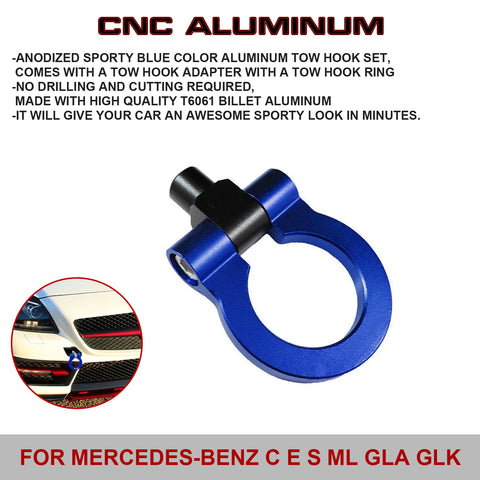 Blue Metal Track Racing Style Aluminum Tow Hook For Mercedes Benz C E S M GLA GLK