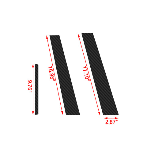 Carbon Fiber Car Door Window Pillar Post Frame Decal Molding Trim for Honda Civic 2006-2011