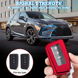 Xotic Tech Red TPU Key Fob Shell Full Cover Case w/ Keychain, Compatible with Lexus NX RX 250 GS IS RC 300 Smart Keyless Entry Key