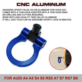 Set Anodized Alloy Blue Track Racing Style Tow Hook For Audi A4/S4 B8 2008-2019