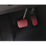 Non-Slip Accelerator&Brake Foot Pedal Cover Replacement - Anti-Slip Gas Brake Paddle Protector - Aluminium Brake Foot Pedal Pad with Rubber Handle Compatible with Tesla Model 3 Y (Red)