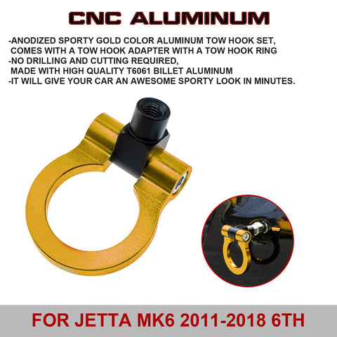 Gold CNC Aluminum Sporty Racing Style Tow Hook For Volkswagen VW Jetta 2015-18