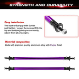2pc Adjustable 7.87'' Front Bumper Lip Splitter Diffuser Strut Rod Tie Bars Compatible with Most Vehicles [Purple]
