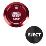 Red Alloy Engine Start + Black Cigarette Lighter Eject Button Trim For Ford F150