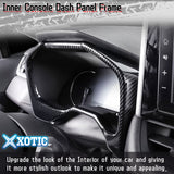 Set Carbon Fiber Style Interior Dashboard Instrument Side Air Vent Frame Steering Wheel Accessories Cover Trim Combo Kit, Compatible with Toyota Rav4 2019-2024