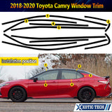 Window Trim Chrome Delete Blackout Overlay Pre-cut Genuine Vinyl KK For Toyota Camry 2018-2023 - Matte Black