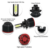 6000K Xenon White LED Headlight Bulb All-in-One Conversion High Low Beam Kit, 6000LM Super Bright Fog Light Replacement