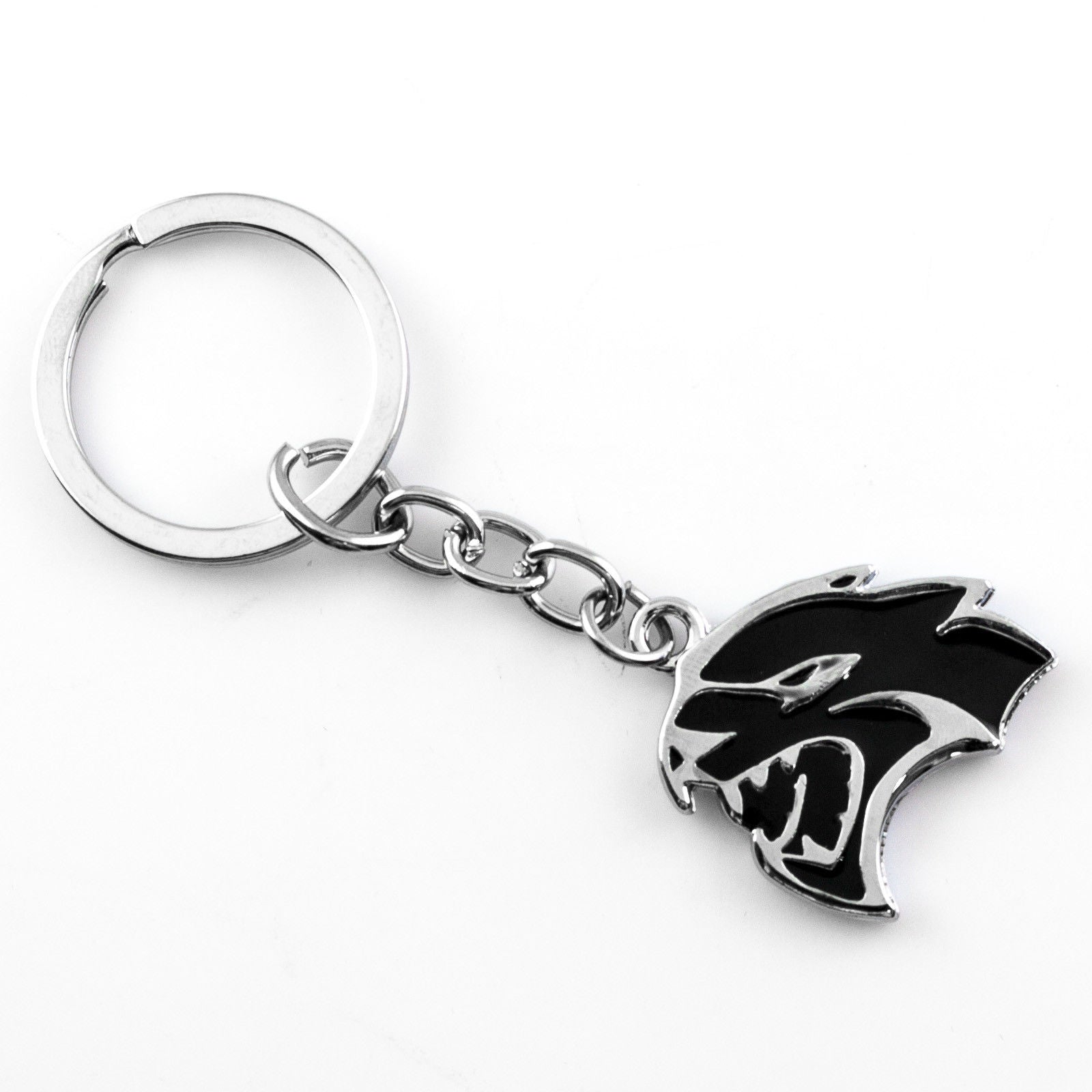2022 2021 Dodge Charger Key Chain Ring Fob - Chrome, Fits Hemi SRT Hellcat RT V6 V8