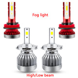 4pcs for Toyota Tundra 2014-2019 LED Headlight Low High Beam Fog Light Bulbs Package Combo Kit Super Bright Xenon White 6000K