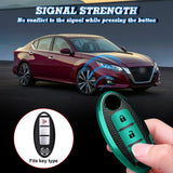 Green Remote Key Cover Case Protect Holder TPU Leather 3 Button For Nissan Rogue
