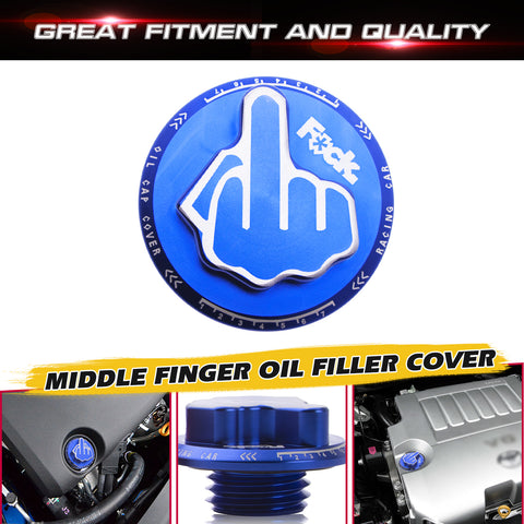 JDM Blue Alloy Screw-In Middle Finger Oil Filler Tank Cap Valve Cover For Toyota