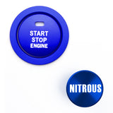 Blue Aluminum Engine Start + Cigarette Lighter NITROUS Button Cover For Toyota