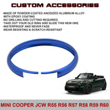 Blue Aluminum Remote Control Key Ring Rim Surrounding For Mini Cooper JCW R55 R56