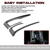 Carbon Fiber Pattern Gear Shift Frame Cover For Honda Civic 10th Gen 2016-21