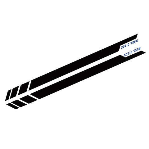 2pcs Glossy Black / White Car Side Skirt Stripe Sticker Door Molding Decal Trim for Ford Mustang 2015-2018, Car Exterior Decoration