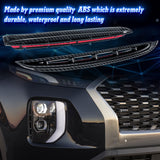 2Pcs Exterior Front Fog Light Driving Lamp ABS Molding Cover Trim For Hyundai Palisade 2020-2022, Carbon Fiber Pattern