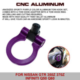 Front Track Racing Aluminum Purple Tow Hook JDM for Nissan GTR Infiniti Q50 Q60