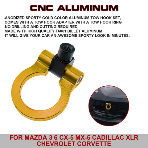 Gold Track Racing Style Anodized Aluminum Tow Hook For Cadillac XLR 2006-2009