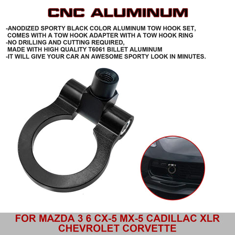 Black Track Racing Style Anodized Aluminum Tow Hook For Cadillac XLR 2006-2009