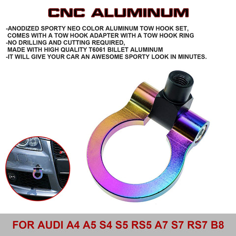 Set Anodized Alloy Neo Track Racing Style Tow Hook For Audi A4/S4 B8 2008-2019