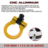 Gold CNC Euro Racing Style Tow Hook For BMW 1 3 5 Series X5 X6 Mini Cooper R55