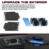 Real Carbon Fiber Inner + Exterior Door Handle Cover For Ford Mustang 2015-up