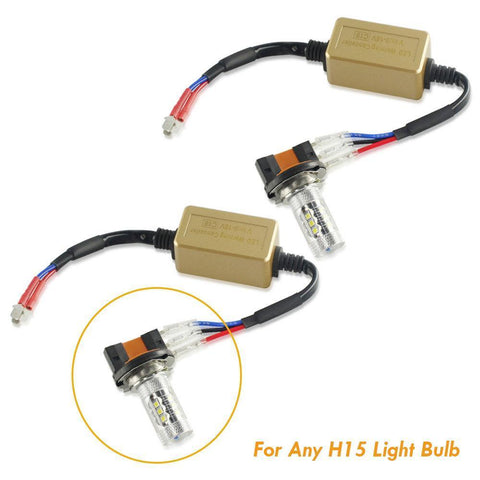 H15 LED Headlight Fog Light CAN-Bus Decoder Anti-Flicker Error Free Canceler Capacitor Set