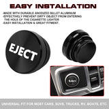 Eject Cigarette Lighter Push Button Plug Replacement Cover, Aluminum Black, Fit Cars Trucks SUVs with 12V Power Source