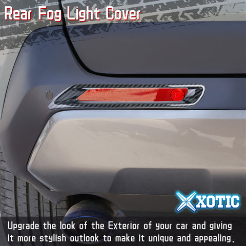 Rear Reflector Fog Light Cover Trim Compatible with Toyota RAV4 2019-2024, Carbon Fiber Pattern (2pcs)