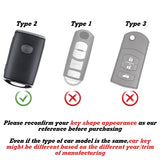 Black TPU Sand Leather Full Protect Remote Key Fob Cover For Mazda CX-9 2020-21