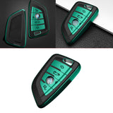 TPU Leather Green Remote Entry Key Fob Shell Case Cover For BMW 2 3 5 6 7 Series
